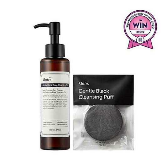 Klairs Gentle Black Fresh Cleansing Oil with Puff Set